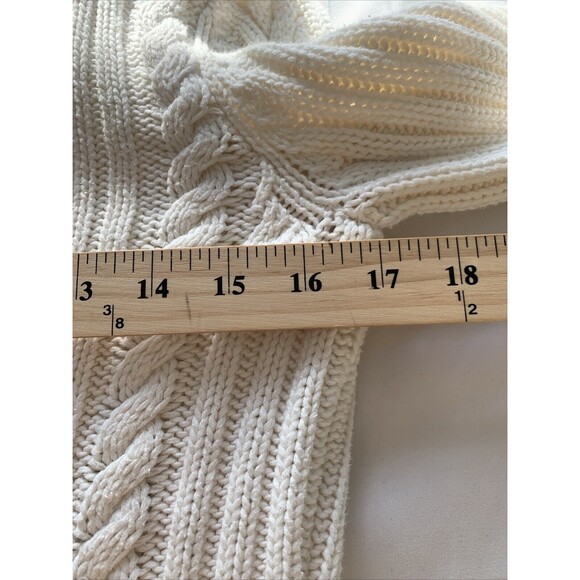 Style & Co. Women Chunky Knit Fisherman Rory Gilmore Cream Cardigan Sweater S - Picture 10 of 12